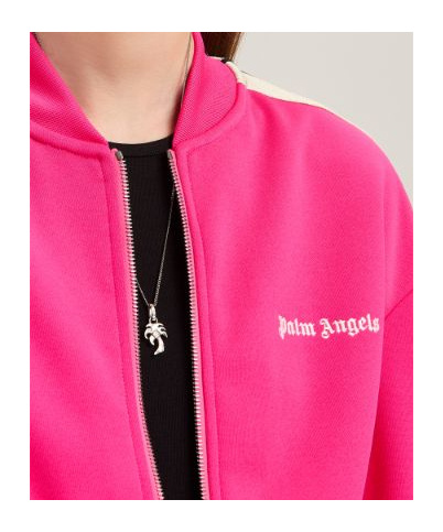 Palm Angels Logo Embroidered Track Jacket In Pink
