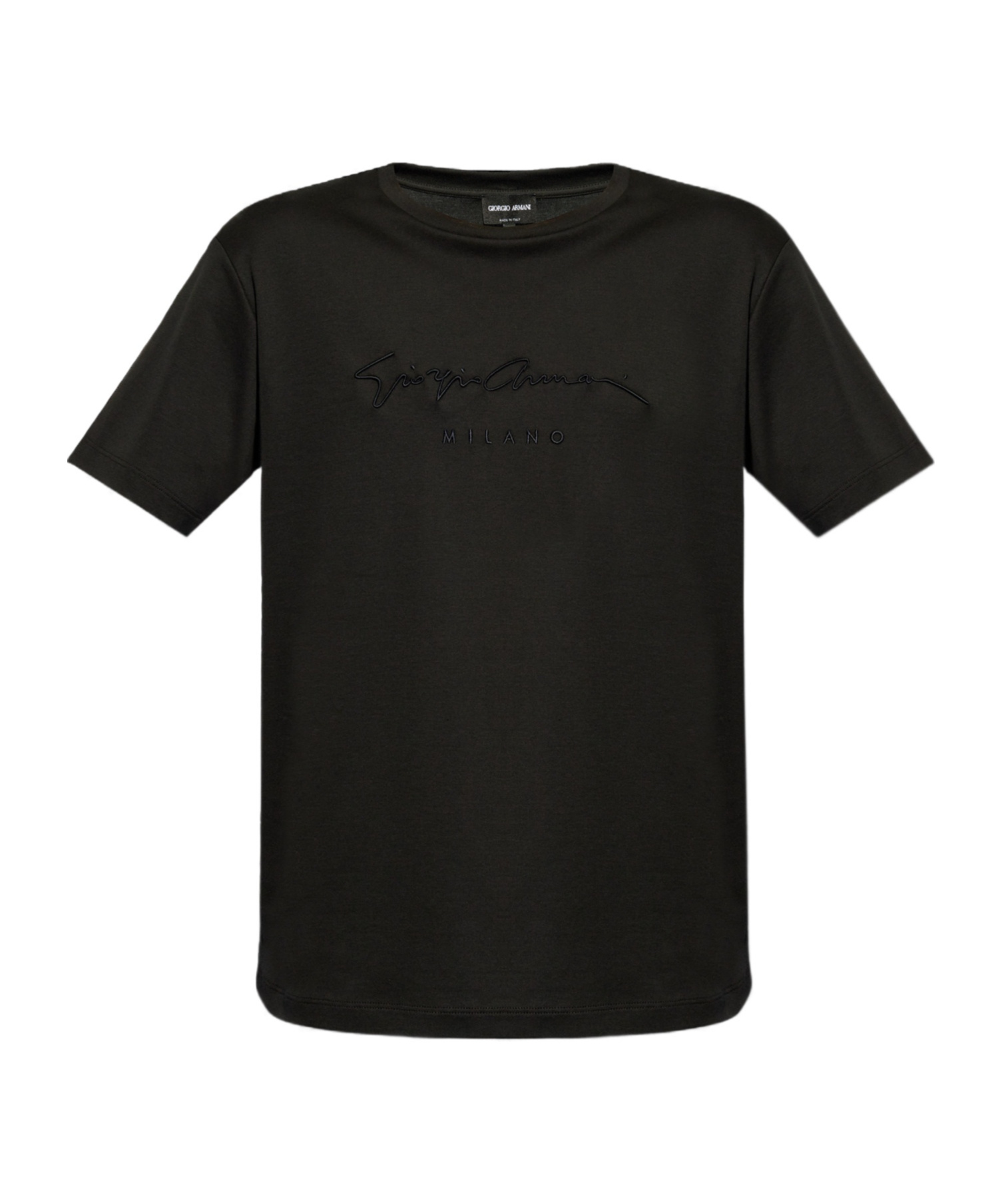 Shop Giorgio Armani Logo-embroidered T-shirt In Black