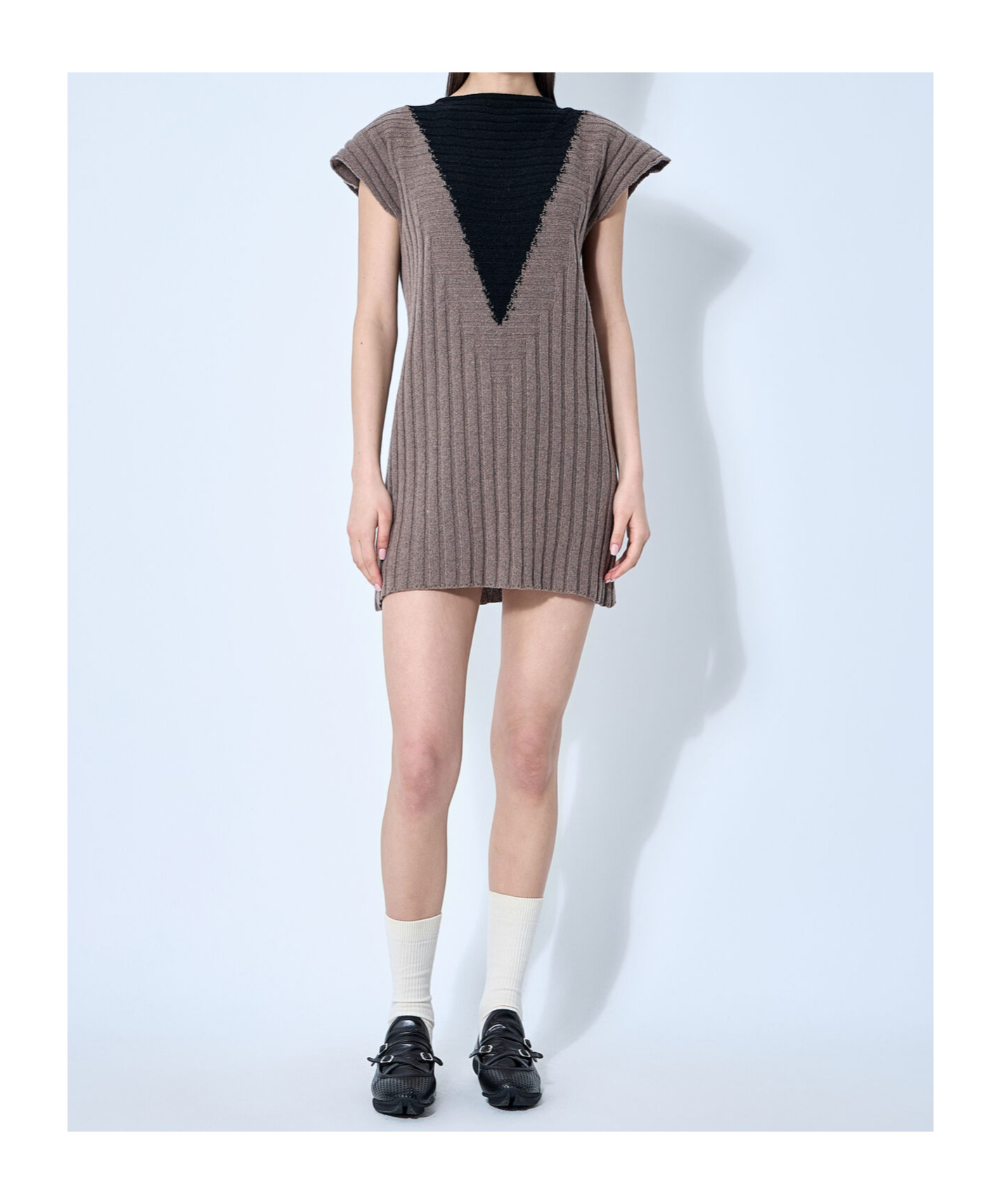 Kiko Kostadinov Dakota Knit Shift Dress In Gray