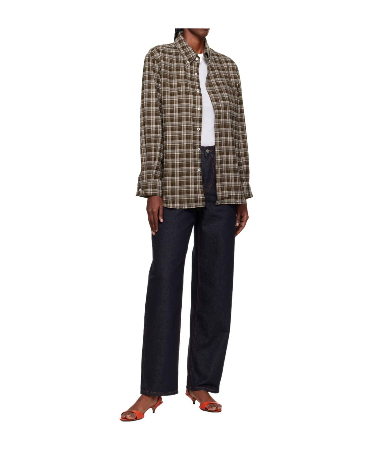 Dunst Brown Check Flannel Shirt In Brown