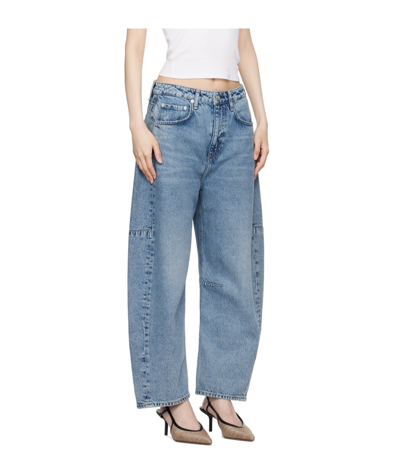 Rag & Bone Charlie Ankle Barrel-leg Jeans In Blue