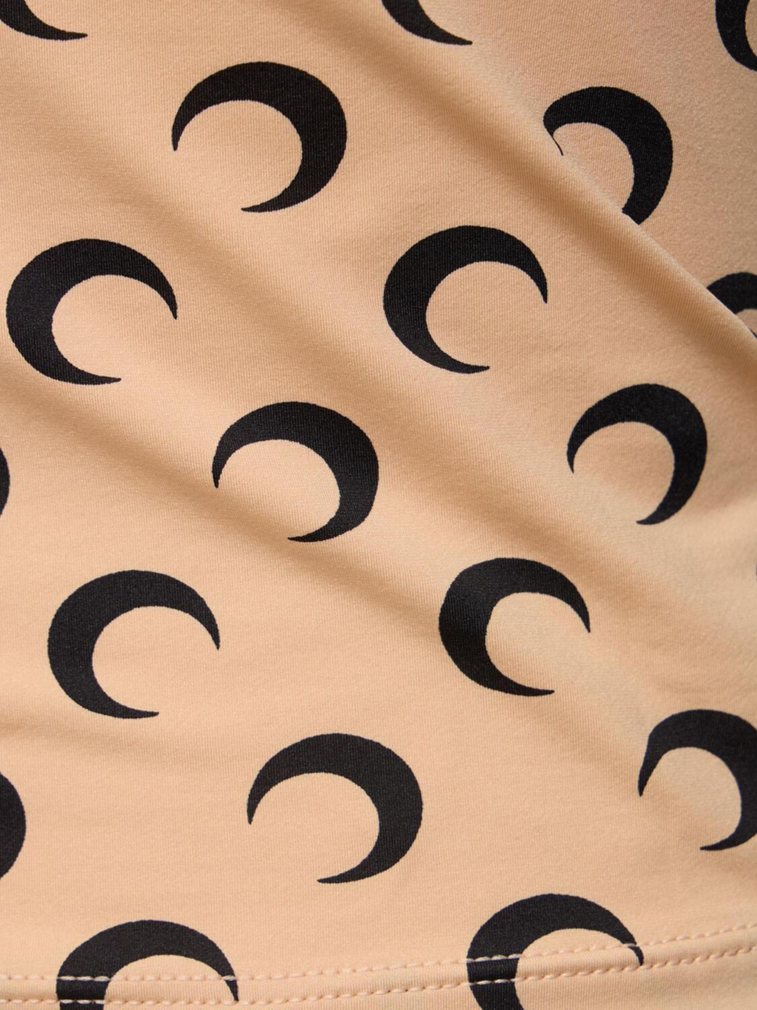 Marine Serre Moon Printed Second Skin Tube Top In Brown