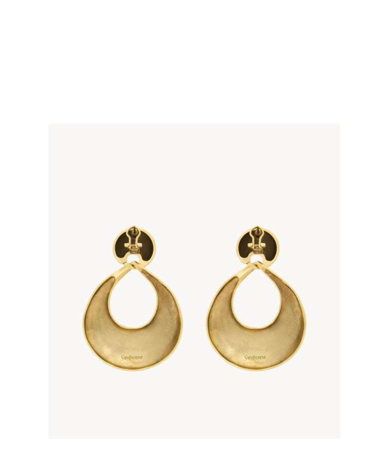 Saint Laurent Knocker Earrings In Yellow