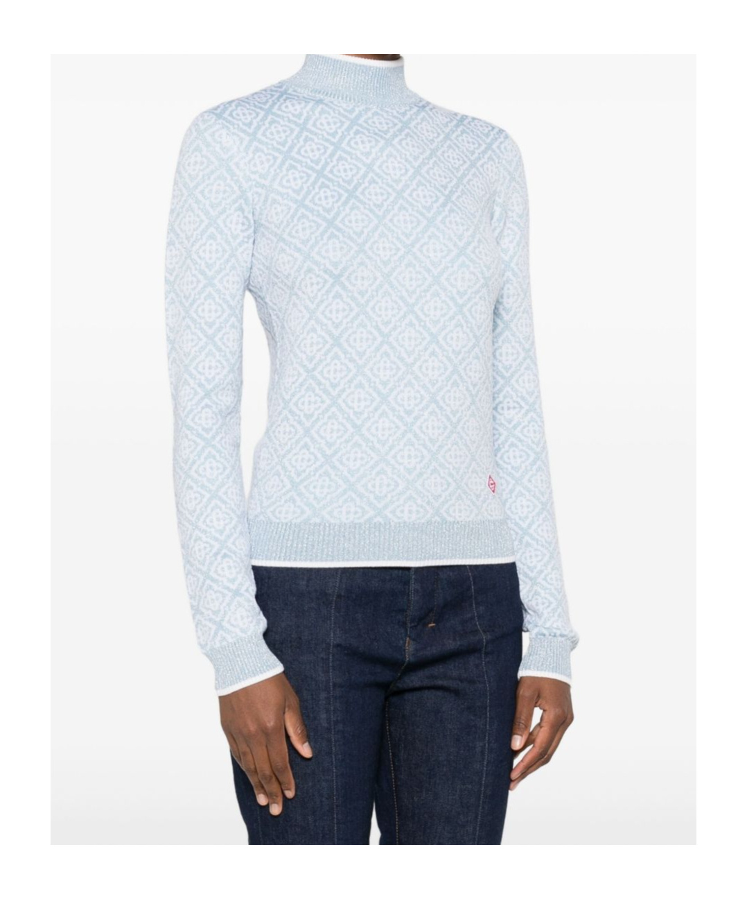 Casablanca Turtleneck Long-sleeved Sweater In White