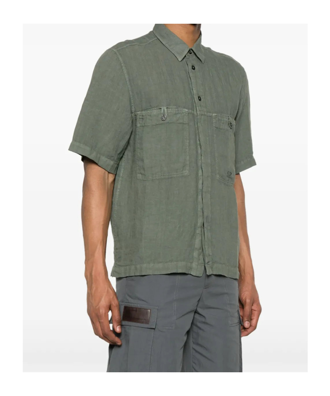 C.p. Company Linen Shirt In Gray