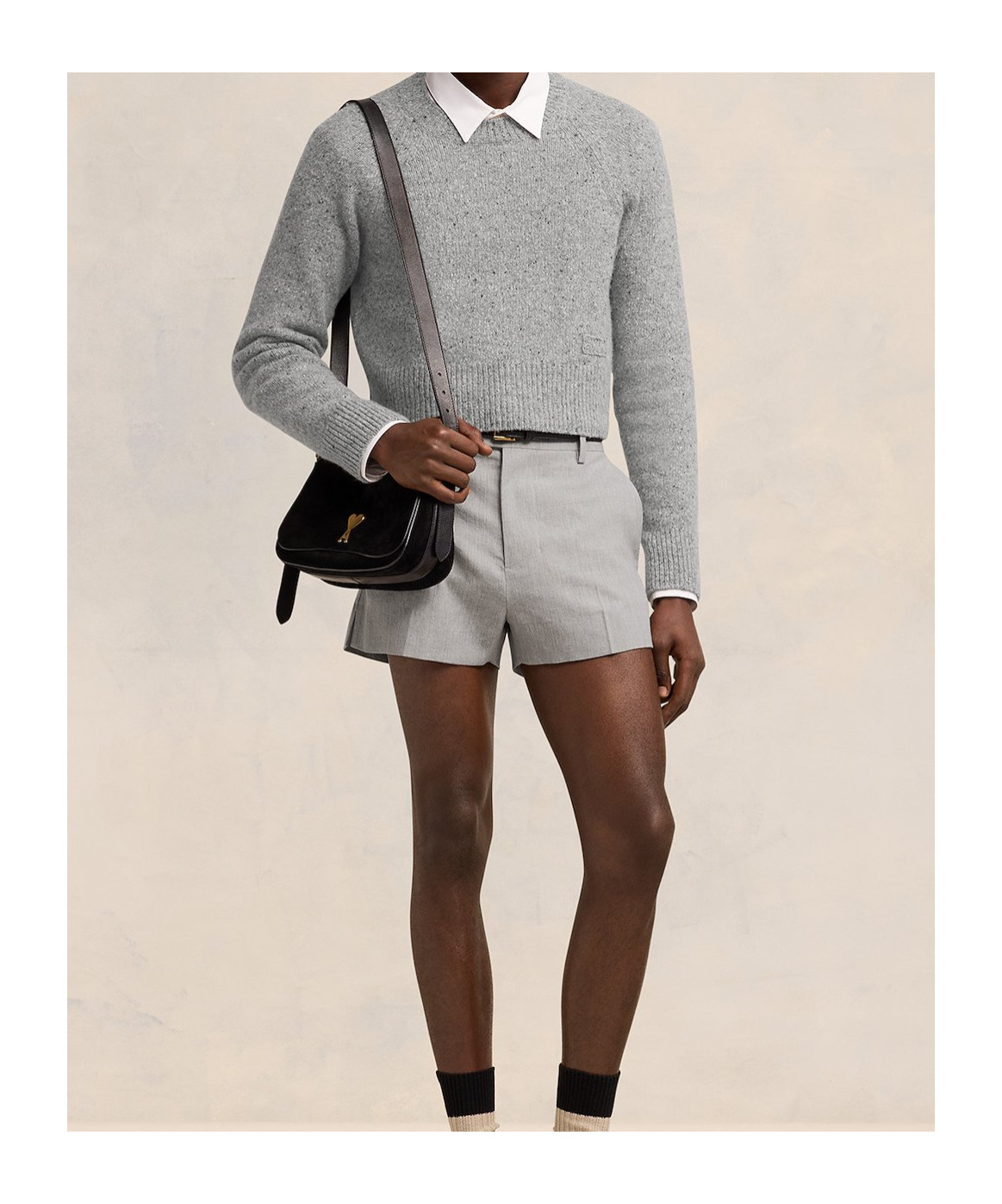 Ami Alexandre Mattiussi Ami Embroidery Crewneck Sweater Grey For Men In Gray