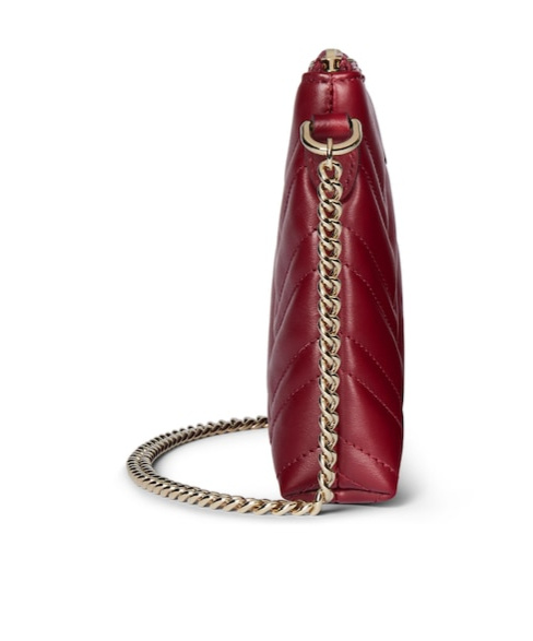 Gucci Gg Marmont Pochette With Chain In Burgundy