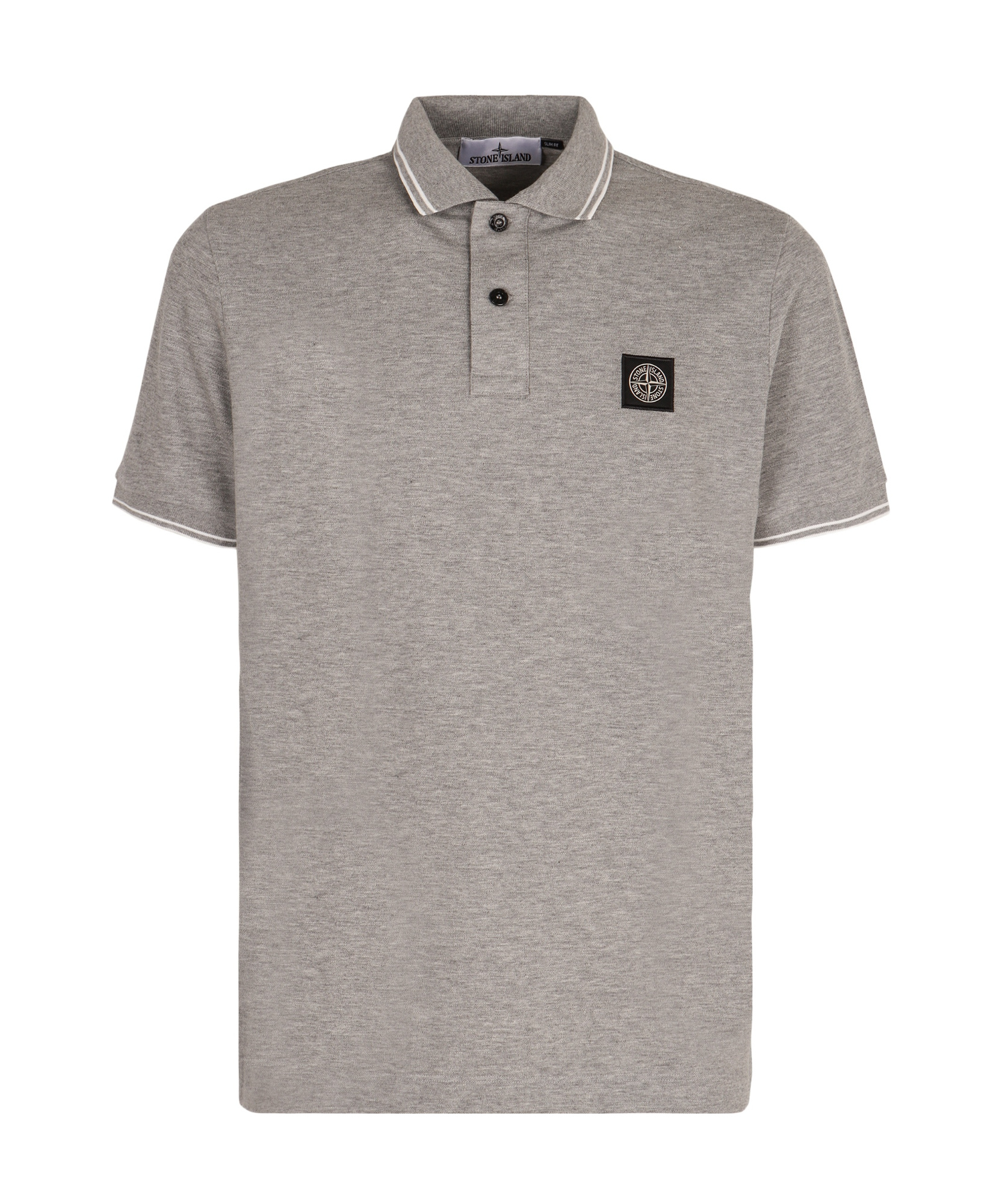 Stone Island Short-sleeved Polo Shirt In Gray