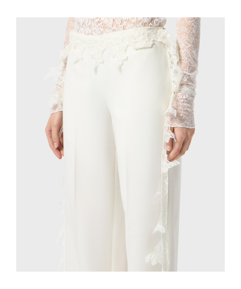 Blumarine Lace-detail Trousers In White