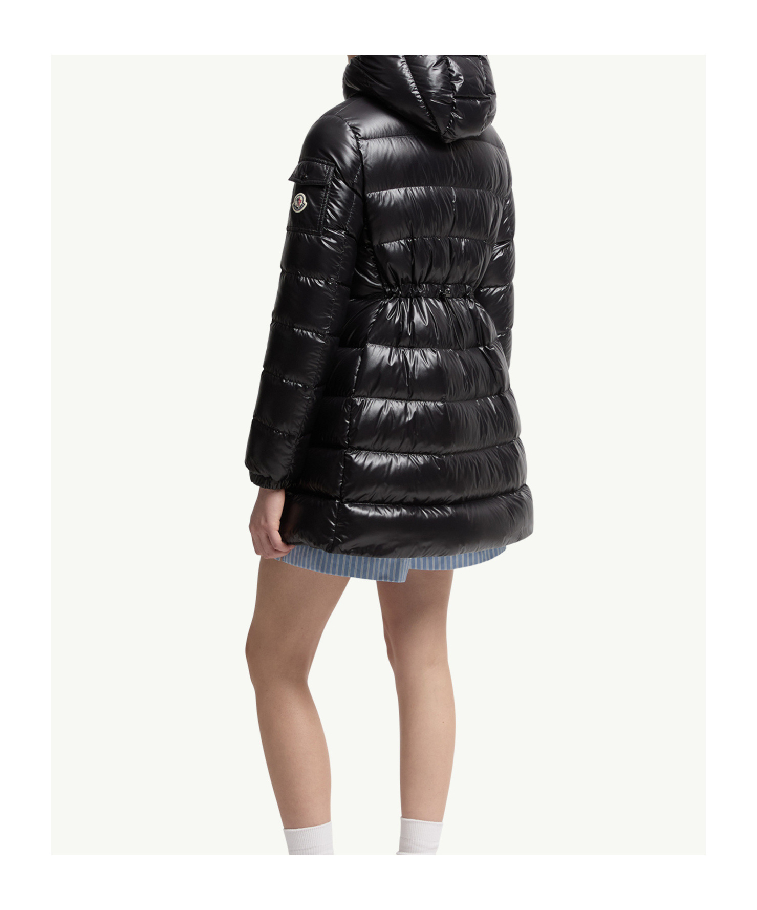 Moncler Womens Black Courcelles Hooded Shell-down Jacket