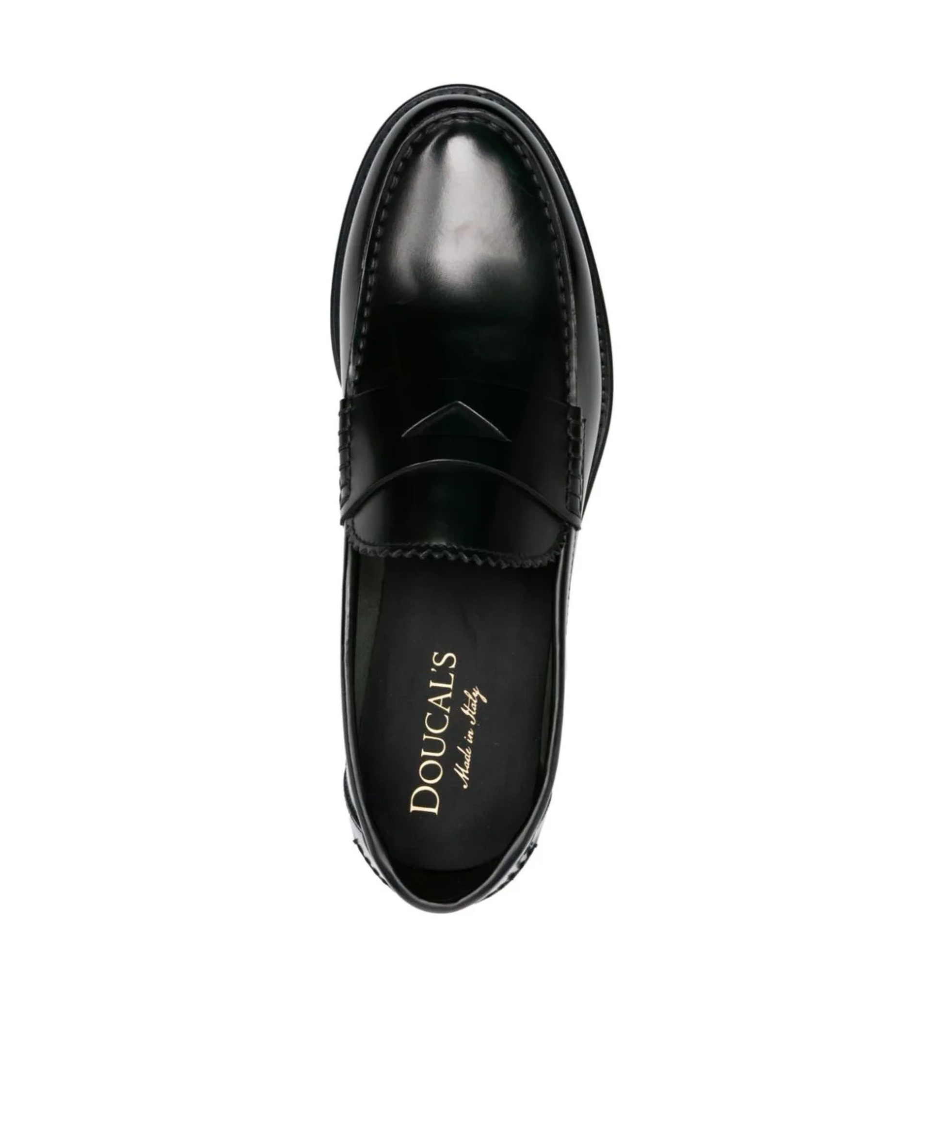Doucal's Round-headed Love Shoes In Black