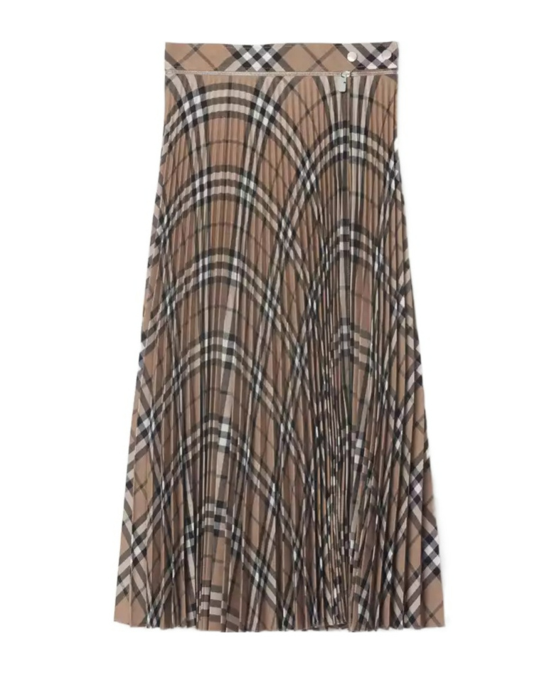 Burberry Embroidered Polyester Blend Skirt In Brown