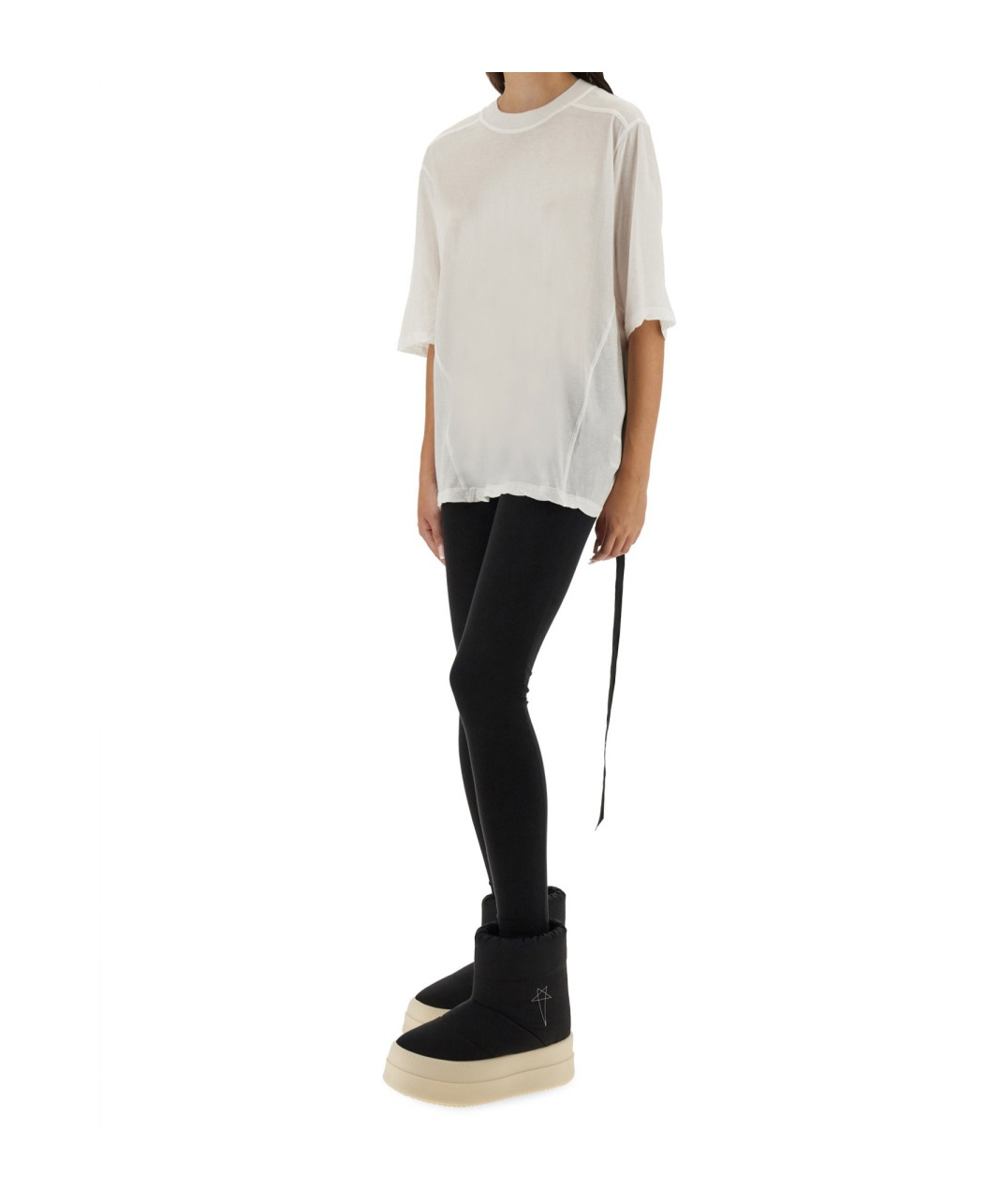 Rick Owens Drkshdw Asymmetrical-hem Organic Cotton Top In Neutral