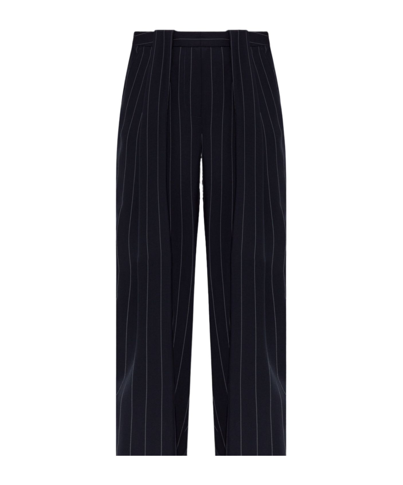 Stella Mccartney Pinstripe-pattern Panelled Trousers In Navy Blue