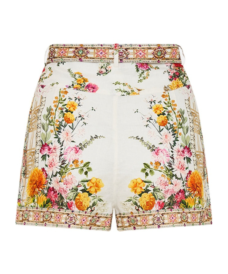 Shop Camilla Belt-loop Shorts In White