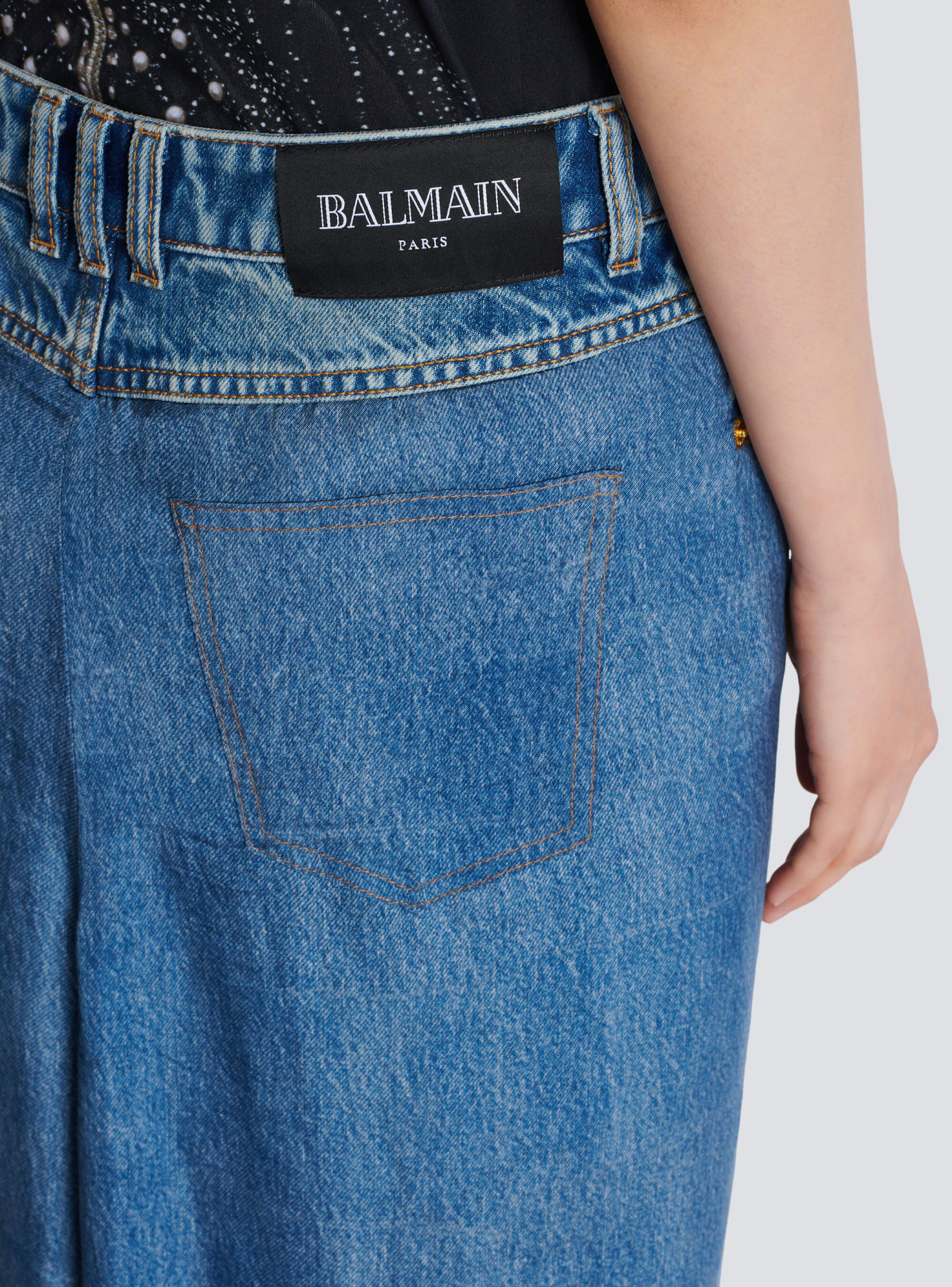 Balmain Jeans With A Pendant Skirt In Blue