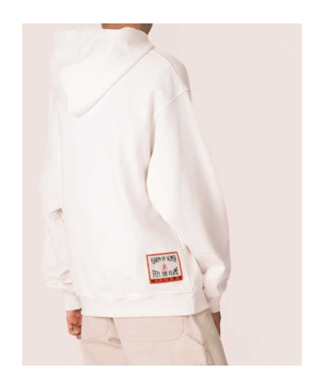 Vision Of Super Hoodie With Embroidered Flame In Neutral
