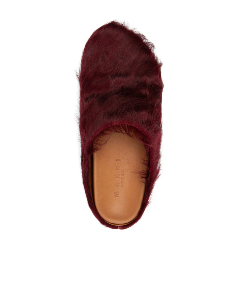 Marni Fussbett Slip-on Flat Mules In Burgundy