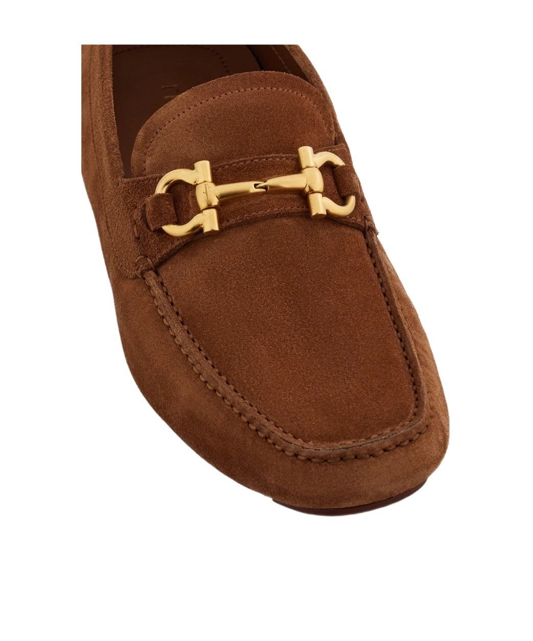 Ferragamo Driver With Gancini Ornament In Brown