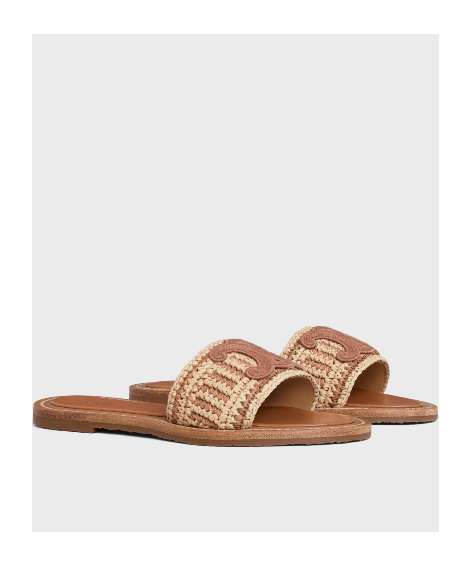 Celine Lympia Slippers In Brown