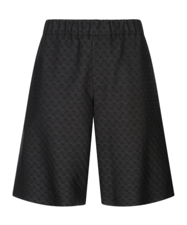 Alexander Mcqueen Skull Jacquard Pattern Shorts In Black