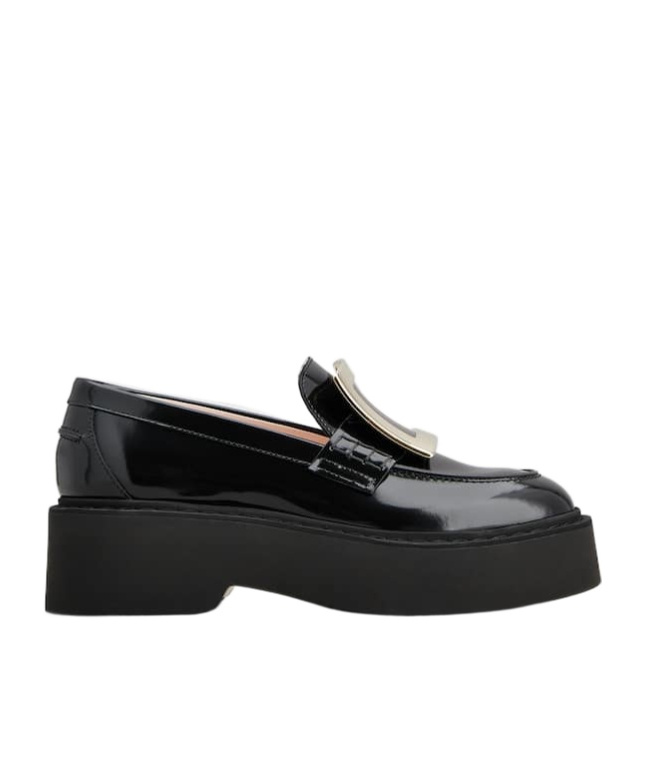 Roger Vivier 45mm Viv Rangers Patent Leather Loafers In Black