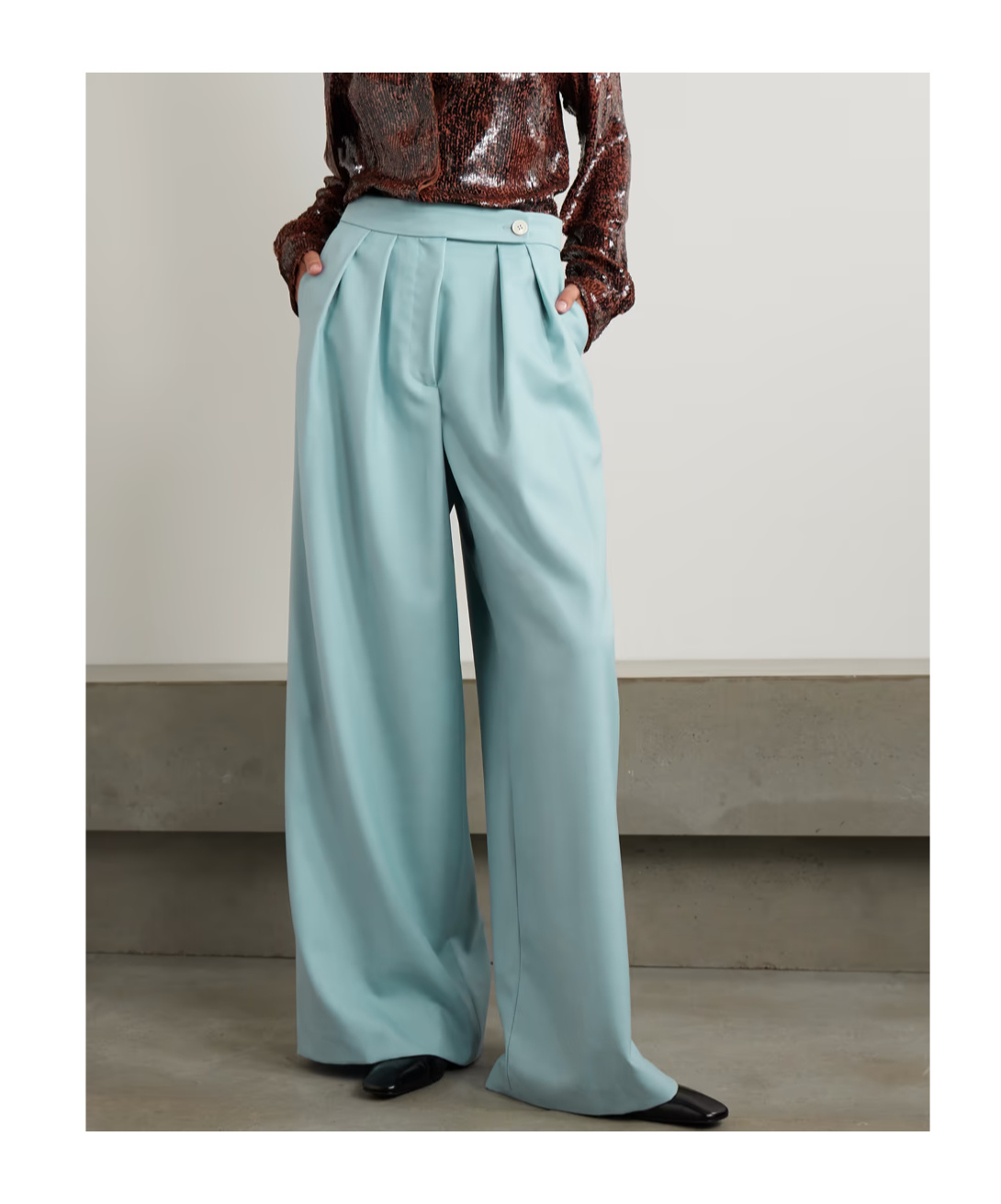 Dries Van Noten Pleated Wool Trousers In Blue