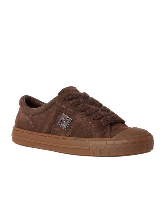Fendi Domino Trainers In Brown