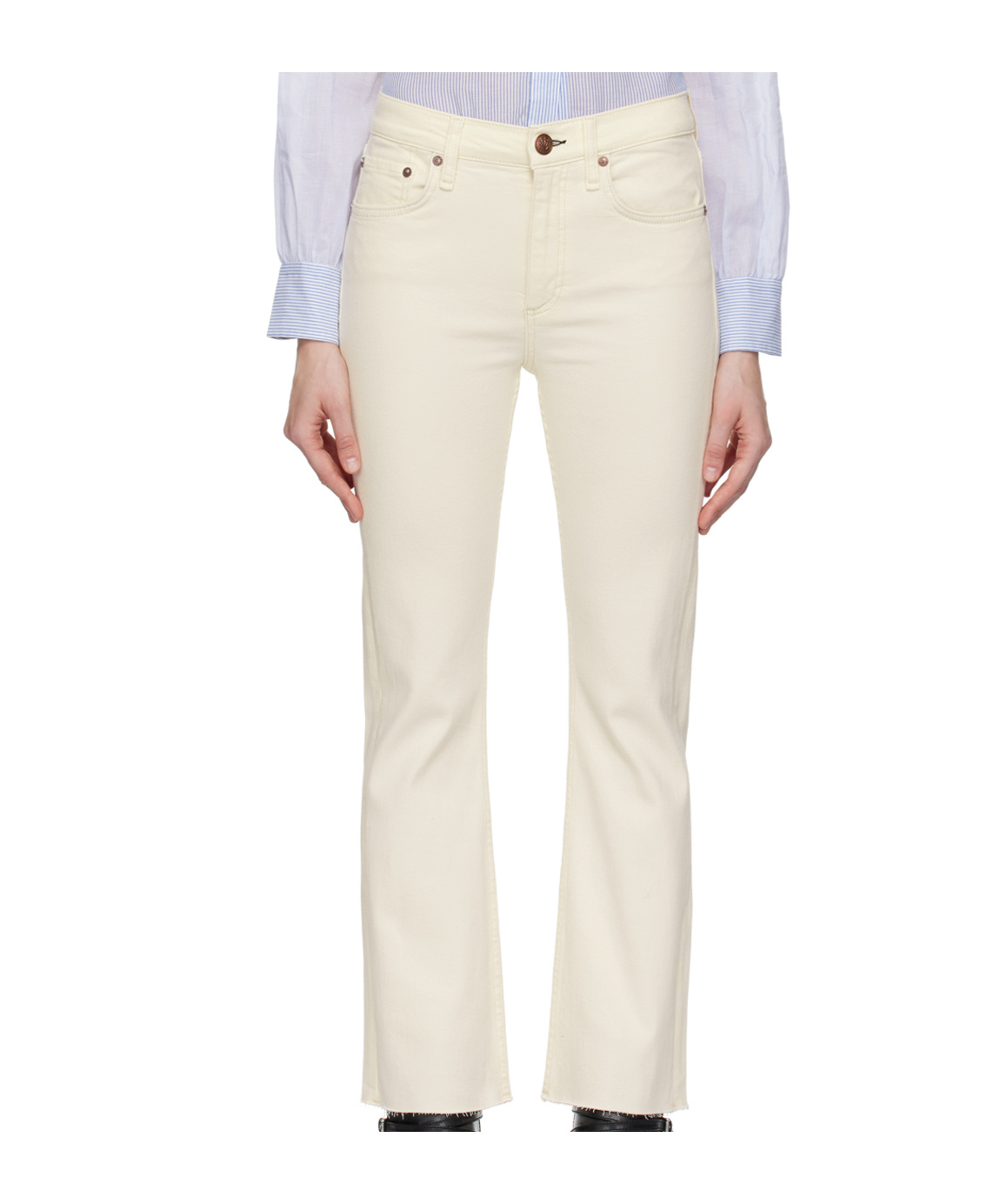 Rag & Bone Peyton Button Jeans In White