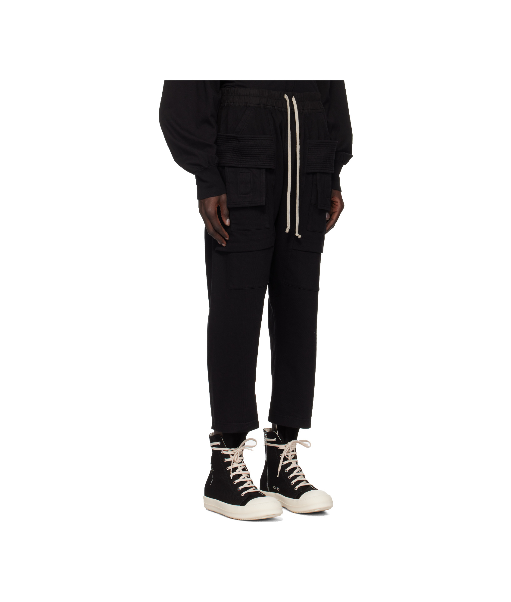 Rick Owens Drkshdw Drawstring Overalls In Black