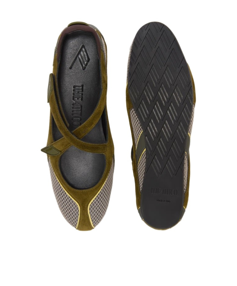 Attico Floor 01 Mesh And Suede Ballerinas Flat