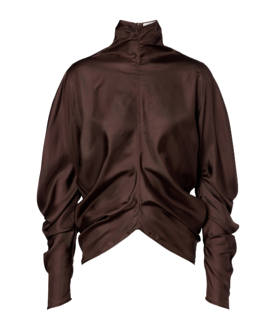 The Row Miles Draped Silk Blouse In Brown
