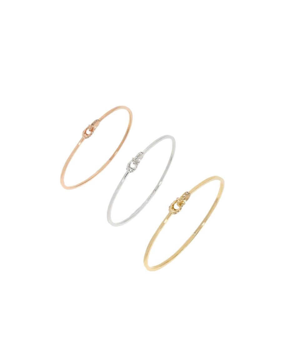 COACH INTERLOCKING SIGNATURE C STONE BANGLE BRACELET SET