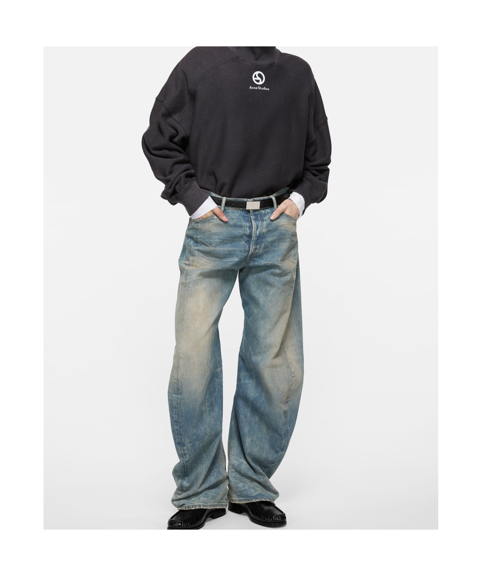 Acne Studios Distressed Denim Trousers In Blue