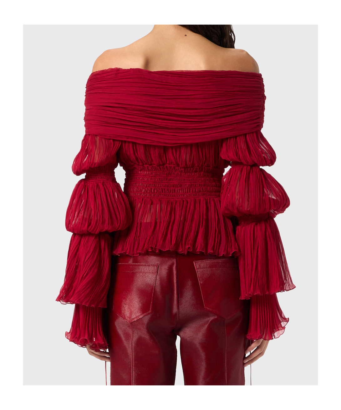 Blumarine Pleated Top In Red