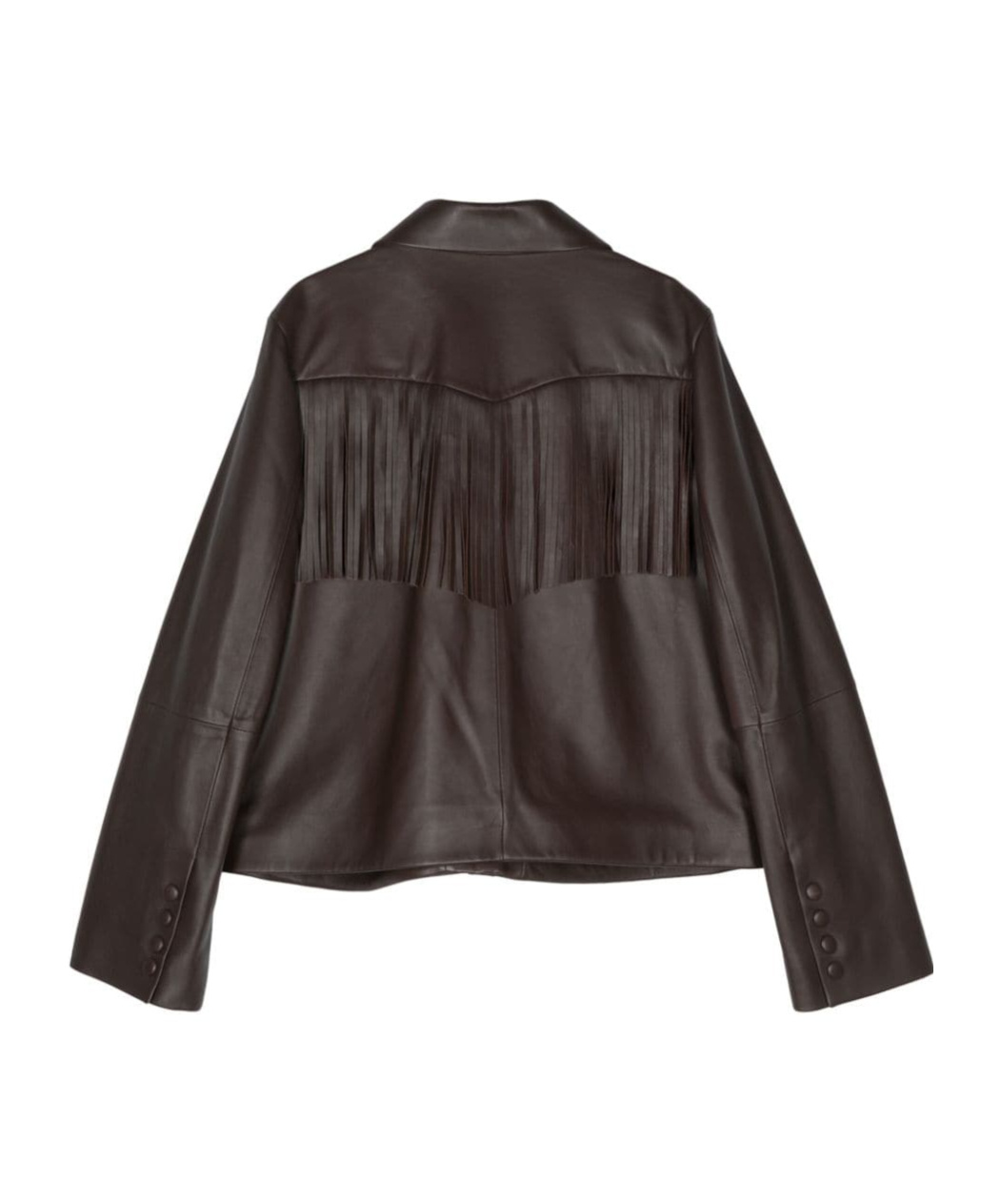Dorothee Schumacher Fringe-detail Leather Jacket In Black