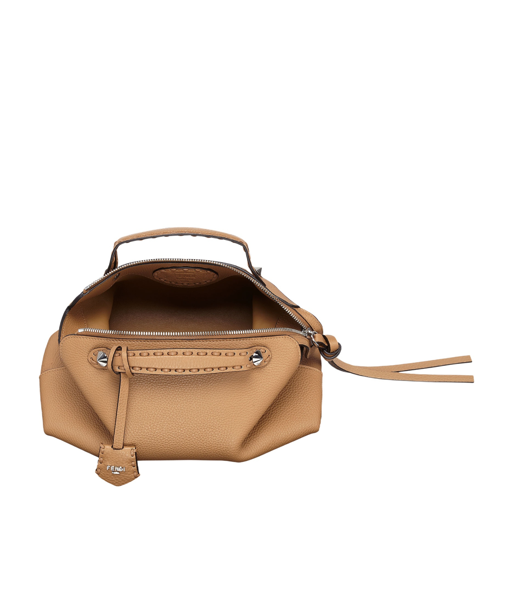 Fendi Cappuccino-colored Selleria Mini-bag With 156 Hand-sewn Stitches In Brown
