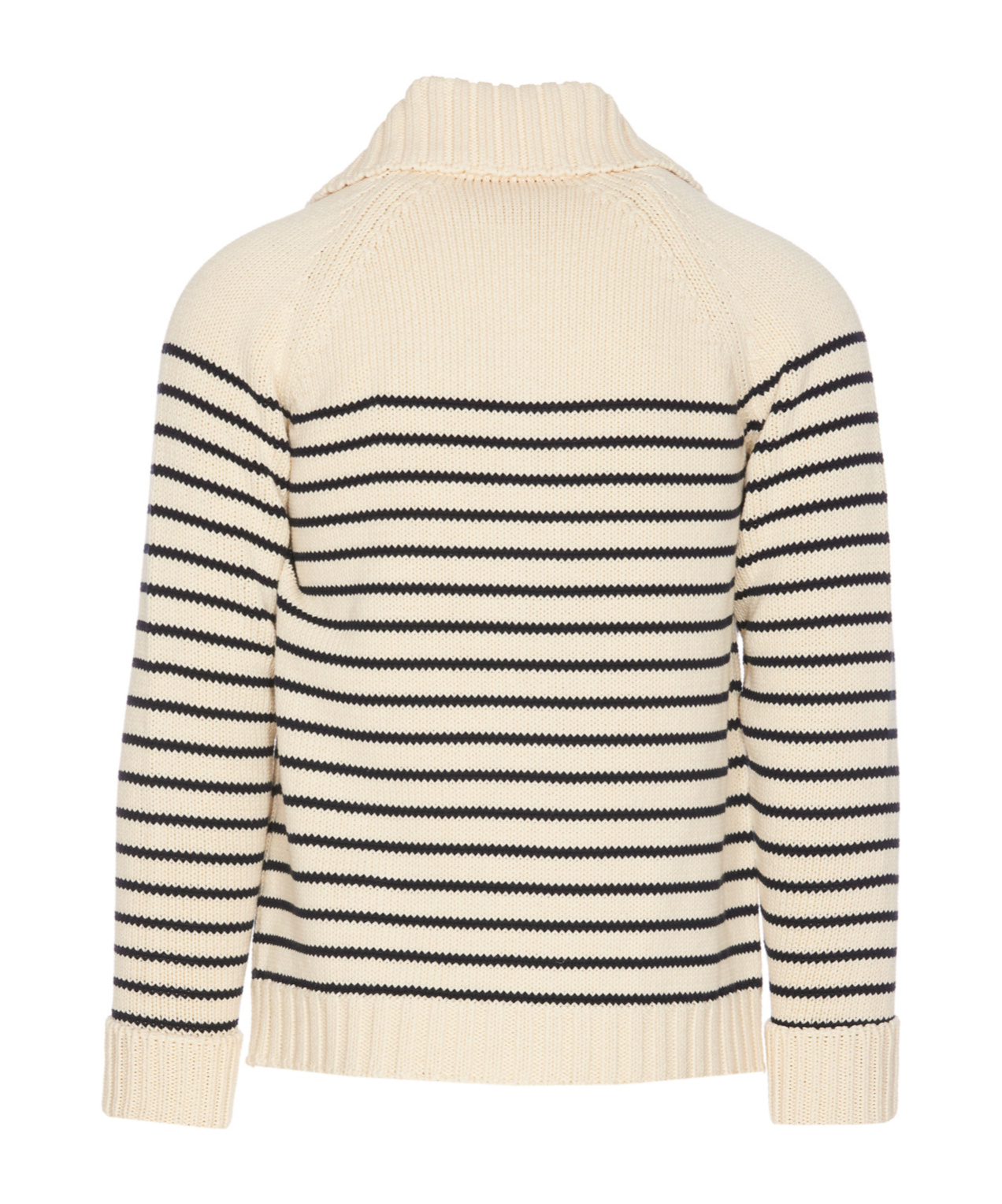 Valentino Striped Shawl Collar Cardigan Pockets In White