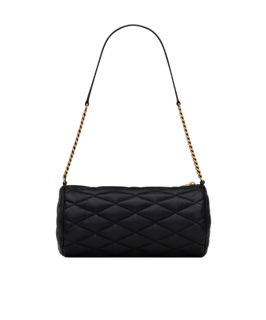 Saint Laurent Sade Mini Quilted Leather Tube Bag In Black