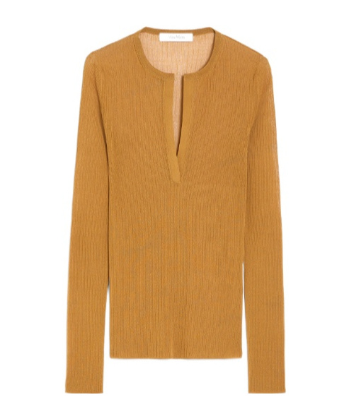 Max Mara Long-sleeved Sweater In Brown