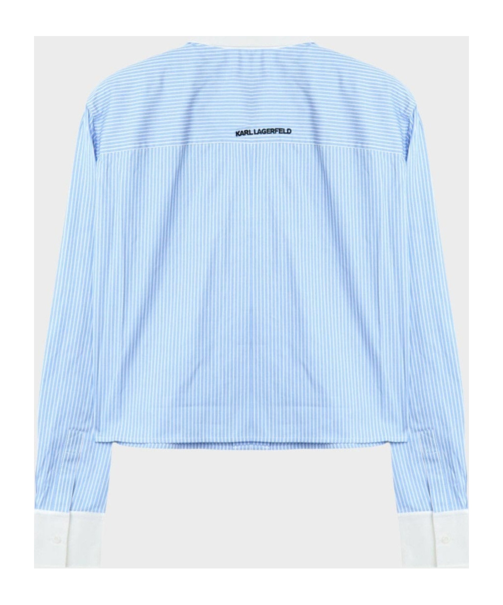 Shop Karl Lagerfeld Long-sleeved Shirt In Blue