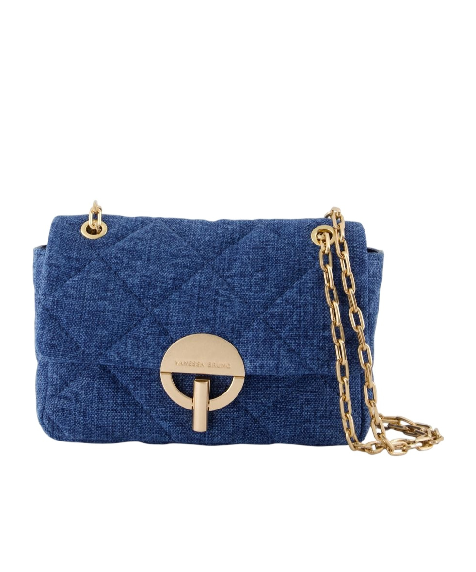 Vanessa Bruno Quilted Chain Shoulder Bag In Blue