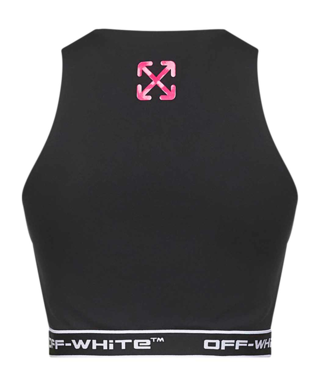 Off-white Arrow-motif Jacquard Crop Top In Black