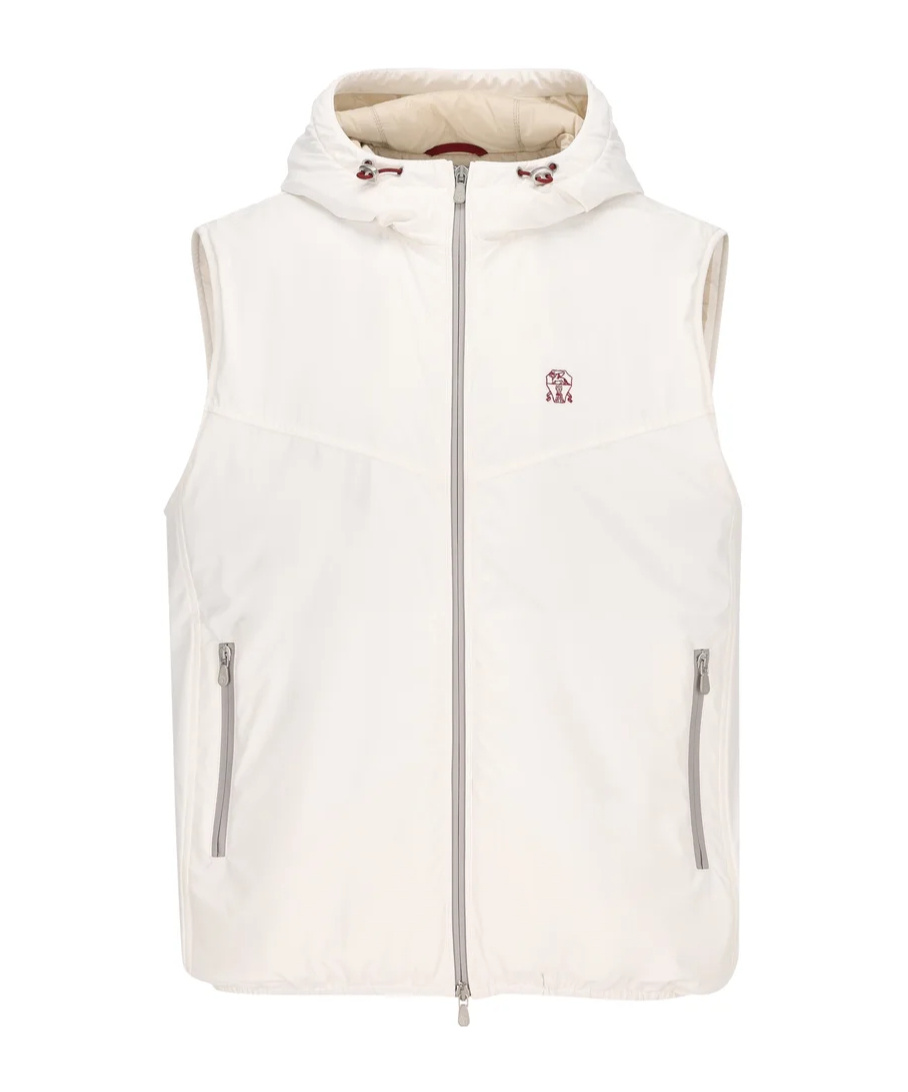 Brunello Cucinelli Drawstring-hood Gilet In White