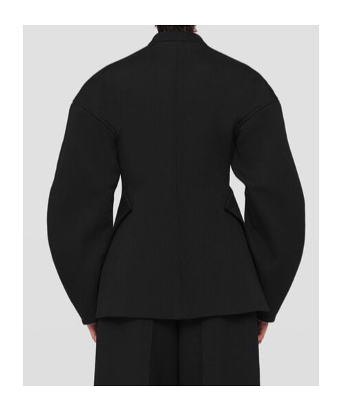 Jil Sander V-neck Wool Wrap Jacket In Black
