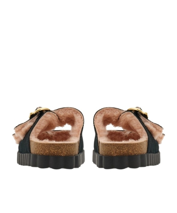 Ferragamo Gancini Buckle Sandals In Black