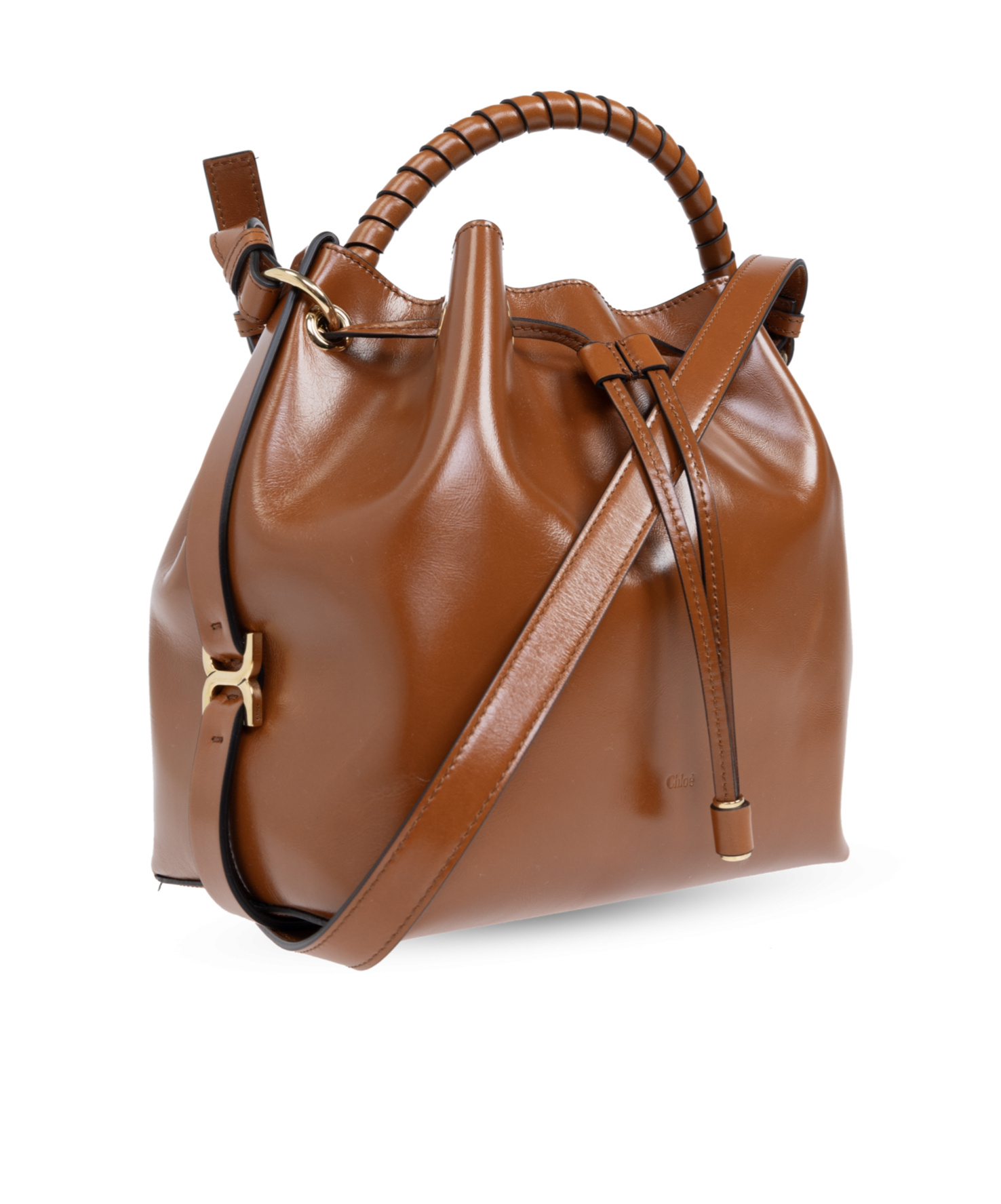 Chloé Leather Bucket Bag In Brown