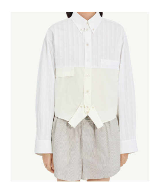 Mm6 Maison Margiela Pocket Long-sleeved Shirt In White