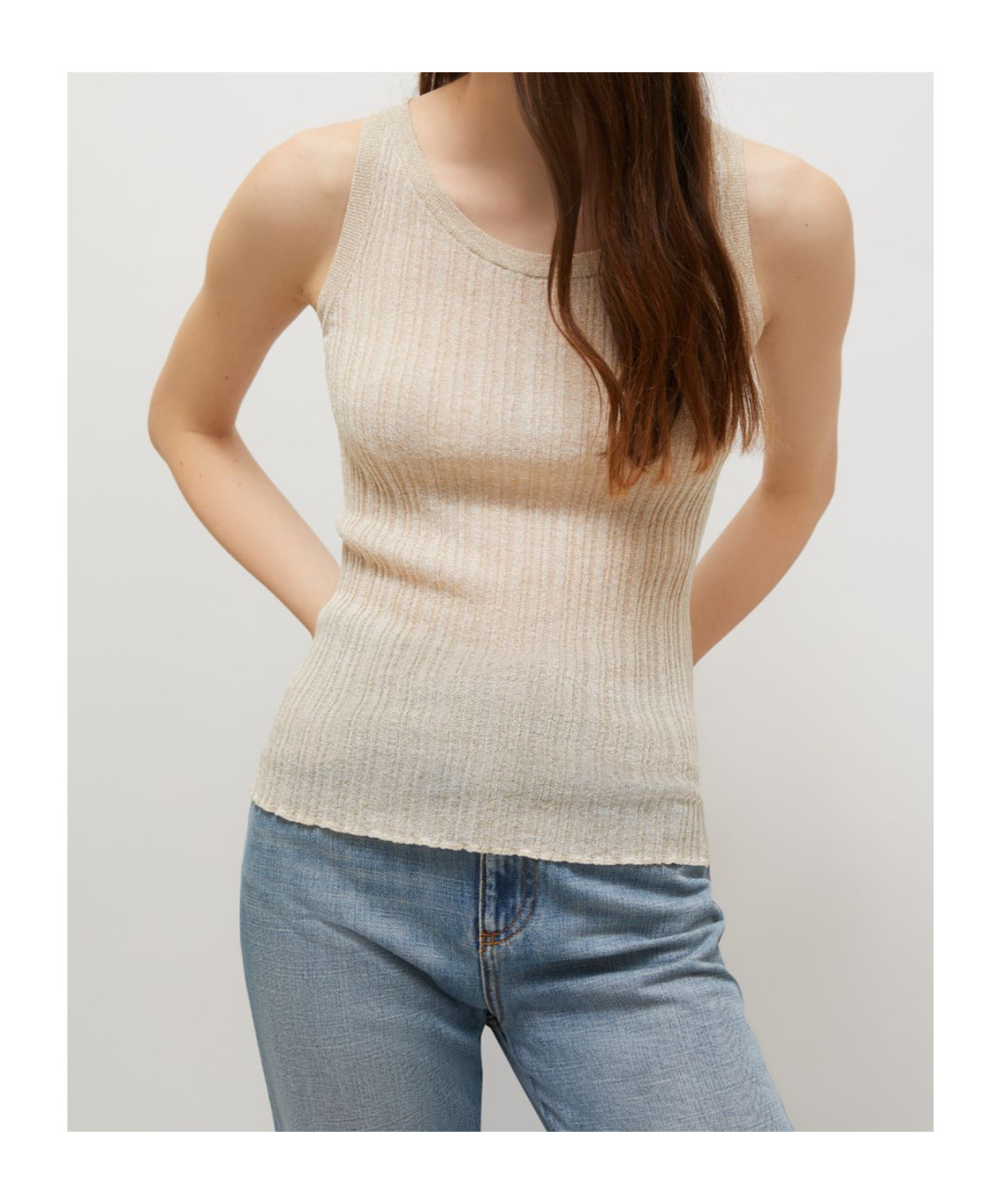 Marella Lurex-embellished Vest Top In Neutral