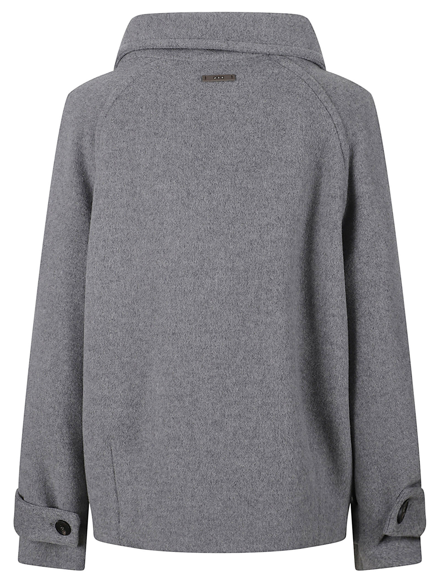 Peserico High-neck Buttoned Jacket In Gray